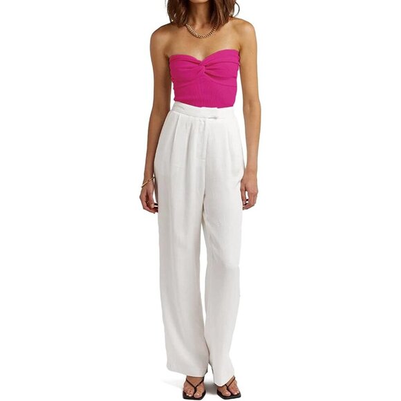 Women's Strapless Crop Top Ribbed Knit Sweetheart Neck Sleeveless Small - Picture 5 of 7